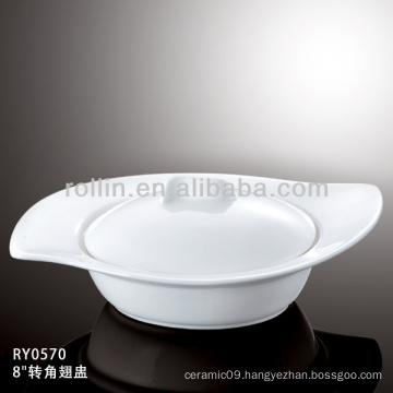 healthy japan style white special durable soup bowl with cover